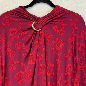 NWT‎ LIZ CLAIBORNE Women’s Career Blouse 3X Magenta Scroll Long Sleeve Stretch thumbnail 5