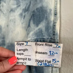 True People New York Vintage retro Denim Pants Tie-Dye y2k low rise Cargo Jeans thumbnail 15