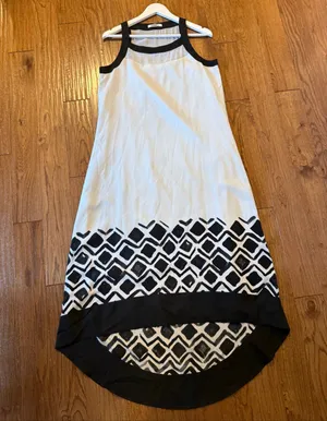 DKNYC square neck black and white high low dress M thumbnail 7