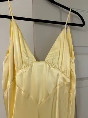 Butter Yellow Slip Dress Size 6 thumbnail 2