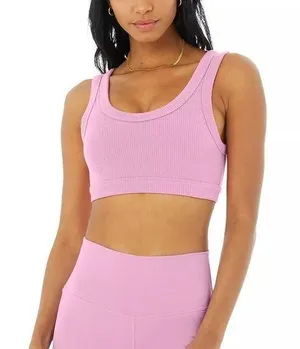 ALO Yoga Wellness Bra in Pink Lavender, Size Small, Like New! thumbnail 1