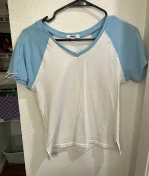 Vintage Cropped Baseball tee Blue Size L thumbnail 1