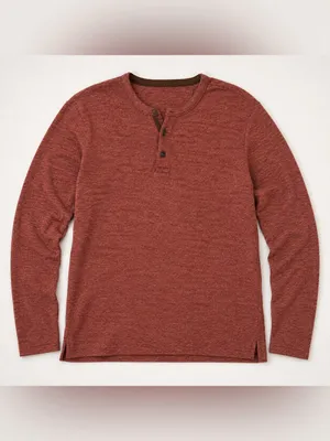 Banana Republic Men’s Large Henley Shirt Rust Red Brown Long Sleeve Lightweight thumbnail 2
