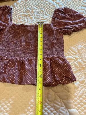 J.Crew Squareneck Smocked Cotton Voile Top Sable/white women’s M thumbnail 9