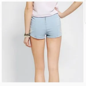 Urban Outfitters Kimchi Blue Embroidered High Waisted Micro‎ Shorts 6 thumbnail 3