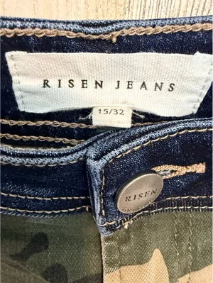 Risen Jeans Camo Wide Leg High Rise Stretch Pants Size 15/32 Y2K thumbnail 4