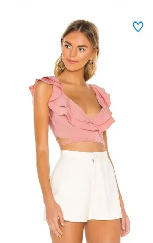 Superdown Cynthia wrap top in peach (size S) thumbnail 1