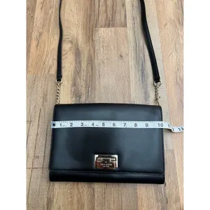 Kate Spade Black Crossbody Bag 100% Cow Leather‎ Gold Lock thumbnail 4