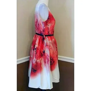 Little Mistress Ivory Watercolor Floral Dress US 10 Cocktail Retro Modcloth Elate Evening $129 thumbnail 2