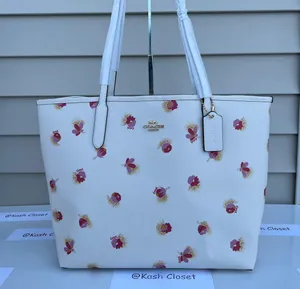 Coach City Tote With Pop Floral Print thumbnail 1