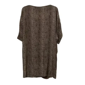 Zara Brown Silk Shift Dress Womens Size Medium Snakeskin Work Animal Print thumbnail 4