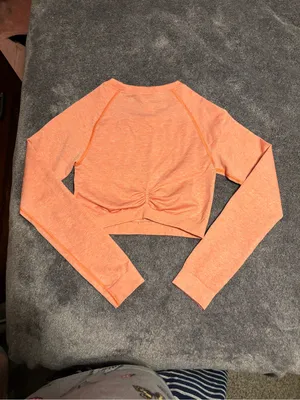 Gymshark Orange Long Sleeve Crop Top thumbnail 2
