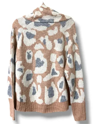 Entro women’s large pullover turtleneck leopard print sweater long sleeve new thumbnail 3