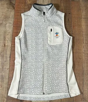 2010 Olympics Sunice Vancouver Vest Small White Gray Olympic Logo Zip Jacket thumbnail 1