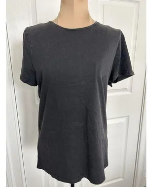 Madewell Slim Shrunken Tee Lightweight Cotton Black Size L NU848 thumbnail 1