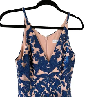 Dress the Population Blair Dress in Navy/Nude thumbnail 8