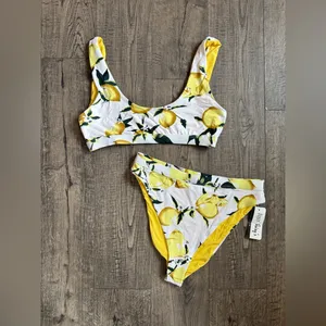 Dippin’ Daisy Lemon Triangle Cheeky Bikini Set- Size Large thumbnail 2