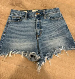 Universal Thread Light Blue High-Rise Distressed Denim Shorts thumbnail 1