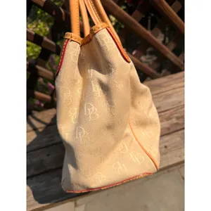 Dooney & Bourke Monogram Canvas Tote Bag Beige Tan Leather Trim J6856915 thumbnail 4