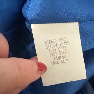 Vintage Maria Bianca Nero Dress‎ Taffeta Silk Iridescent Blue Fit & Flare Party thumbnail 8