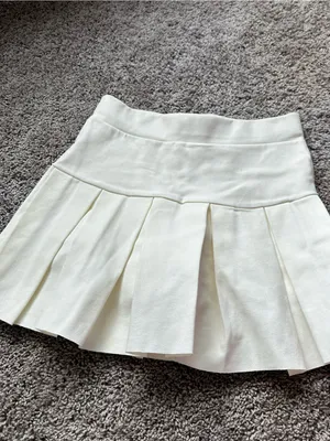 Dolls Kill Cream Pleated Mini Skirt thumbnail 2