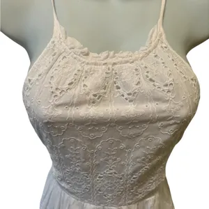 Anthropologie Maeve White Eyelet Crochet Sundress Sz 2 Full Skirt Coquette Girl thumbnail 3