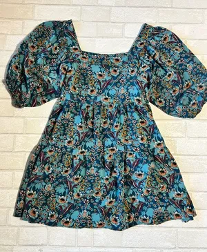 Maurice’s Floral Puff-Sleeve Dress Concert Cowgirl Size Large thumbnail 1