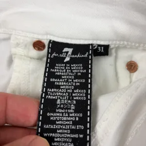 7 For All Mankind Jeans‎ Womens 31 White High Waist Ankle Skinny Denim 5-Pocket thumbnail 9