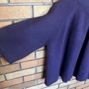 Elena Solano Angora Lambs Wool Sweater Cape Size PXL Purple Academia Shrug thumbnail 5
