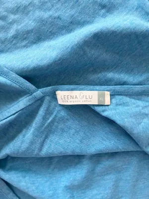 Leena & Lu GOTS Organic Pima Cotton Tank & Shorts Pajama Set - XL - Turquoise thumbnail 9
