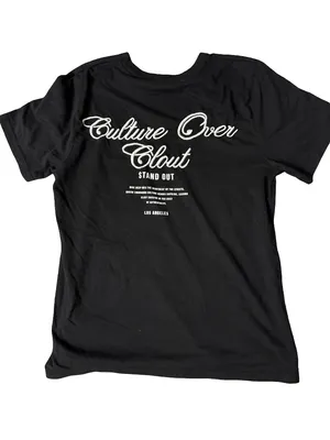Culture Over Clout Black Graphic Tee Size L thumbnail 2