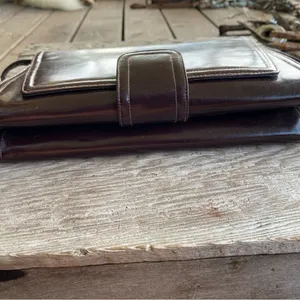 Susan Gail Leather Shoulder/Clutch Bag Brown thumbnail 7