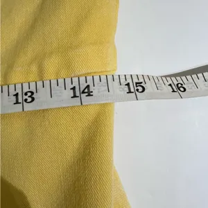 Retrofête Willa Yellow Denim Mini Dress Ruched Button Front Italy M thumbnail 12