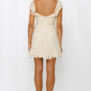 HELLO MOLLY Taking Over This Scene Ruffle Trim Waist-Tie‎ Dress Yellow Floral L thumbnail 5