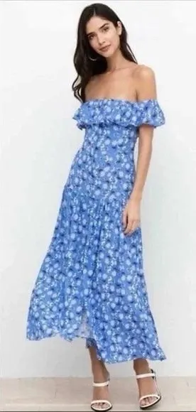 Yumi‎ Kim Ray of Light Blue Spring Floral Maxi Dress Size 6 – Feminine & Flowing thumbnail 1