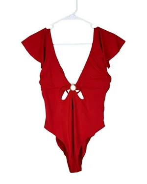 Trina Turk Monaco Flutter One Piece Swimsuit Size 8 thumbnail 3