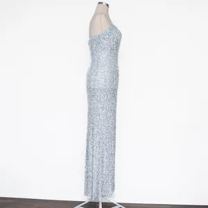 Betsy &‎ Adam - Ice Blue Sequined Floor Length Gown thumbnail 5
