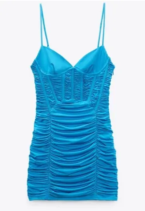 Zara Blue Corset Mini Dress thumbnail 1