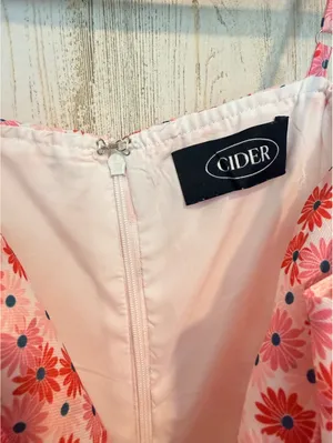 CIDER Women's Small Floral Spaghetti Strap V Neck Side Slit Midi Slip Dress thumbnail 3