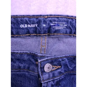Old‎ Navy Sky-Hi Wide Leg Jeans Women 14 Blue Excellent Extra High Rise Durango thumbnail 2