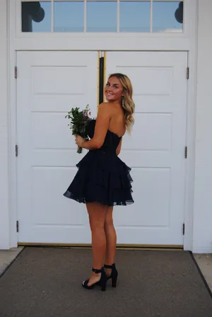 Sherri Hill Homecoming Navy Blue Dress thumbnail 3