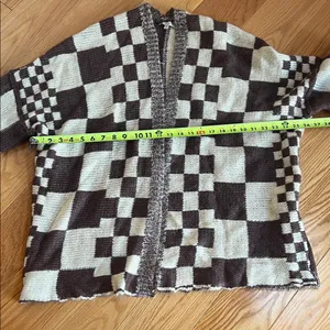 Velvet Tees McKenzie Child like style cardigan Brown and Cream Checkered Cardigan thumbnail 5
