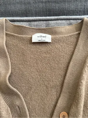 Aritzia Wilfred Merino Wool Tan Cardigan thumbnail 3