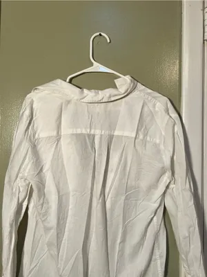 RD Style Women’s Sz Medium Lace Up Top Long Sleeve Collared Chest Pockets Cotton thumbnail 7