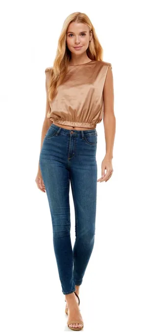 The Clothing Exchange | NWOT | Satin Muscle Top | S | Bronze | CT7484 thumbnail 3