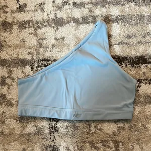 SET Active One-Shoulder Sports Bra in Light Blue thumbnail 1