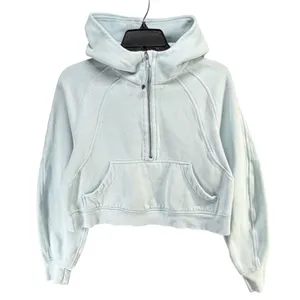Lululemon Scuba Oversized Half-Zip Hoodie Womens XS-S Powder Blue Fleece Casual thumbnail 2
