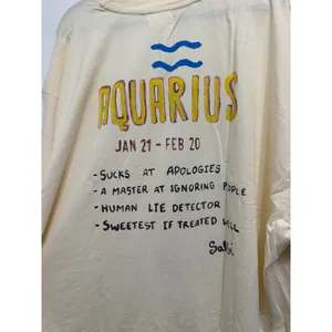Free People Sabbi Aquarius Zodiac Graphic T-Shirt Cream Oversized Large NWT thumbnail 5