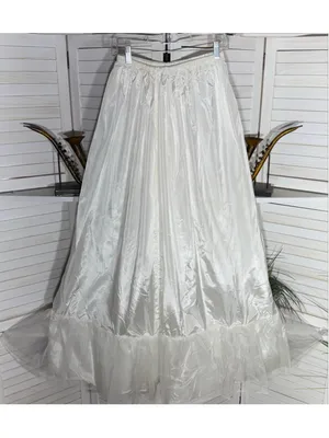 Vintage white lace skirt ruffled petticoat bridal wedding crinoline costume M thumbnail 2