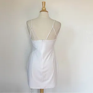 Jump White Sequin Accent Sleeve Mini Cocktail Dress thumbnail 10